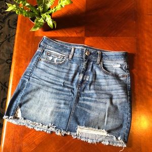 Super stretch denim mini skirt